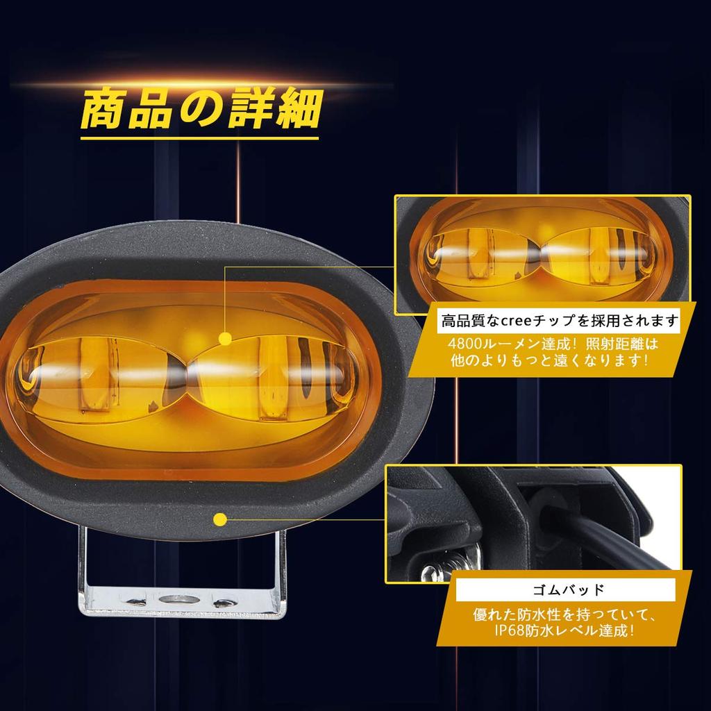Samman Fog Lamp Bike Truck Light Yellow 40w Diffused Type Waterproof Compatible with 12V and 24V Set of 2