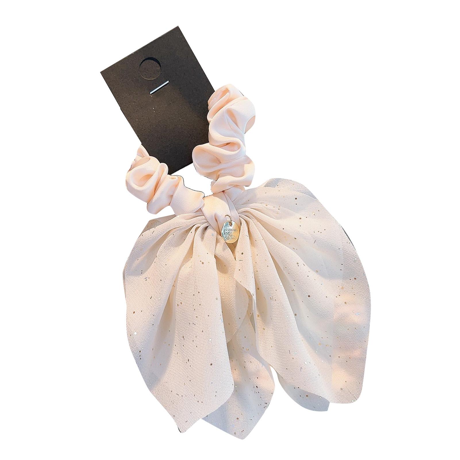 

Hair Scrunchies with Bow Shiny Mesh Bowknot Ponytail Holders Scrunchies for Girls Women Black белый