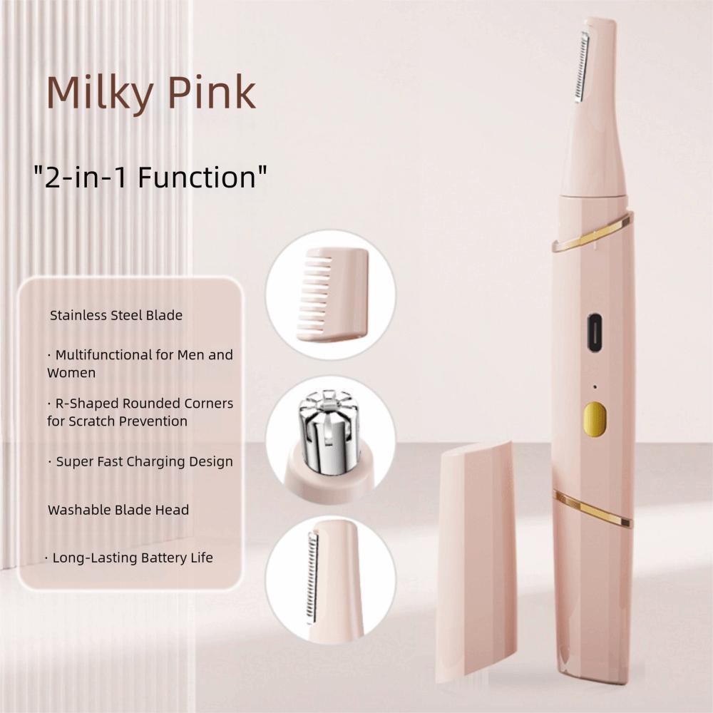 

Multi-function 2-in-1 Hair Remover Rechargeable Hair Epilator Nose Hair Eyebrow Underarm рожевий