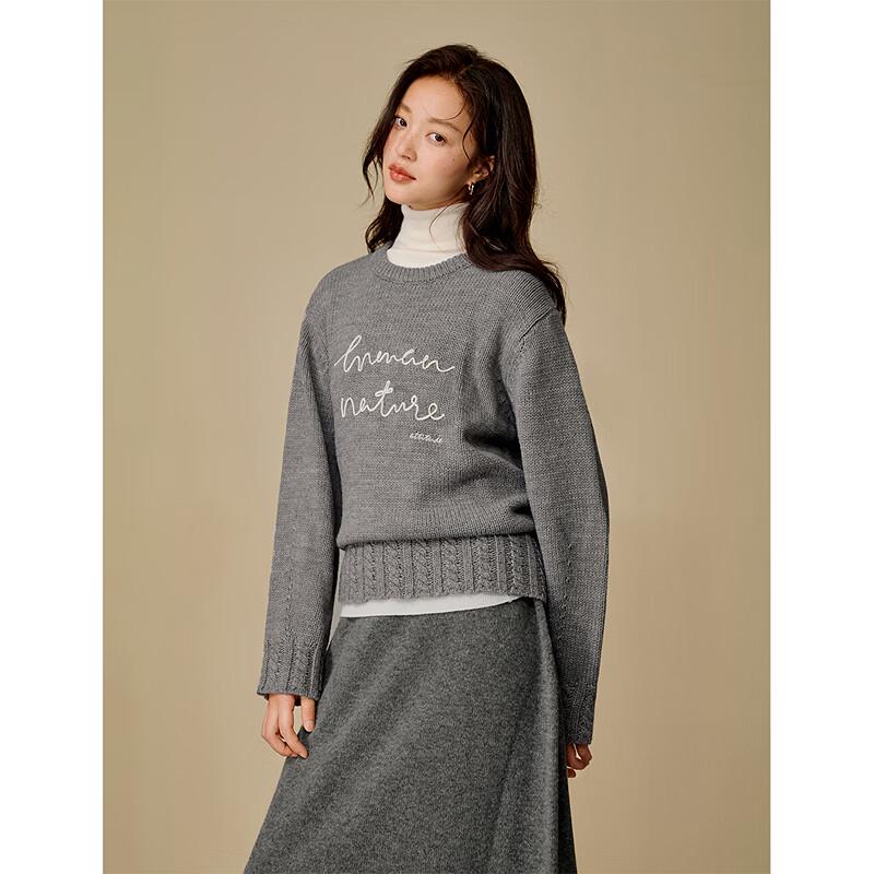 INMAN Women's Retro Embroidered Knit Pullover Sweater