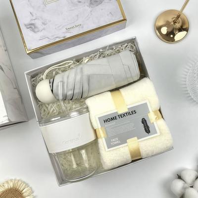 3IN1 Souvenir Gift Set Fan/Towel/Cup with Paper Bag Practical Gift Sets Stylish Design Luxury Gift Box Set Personalized Gifts
