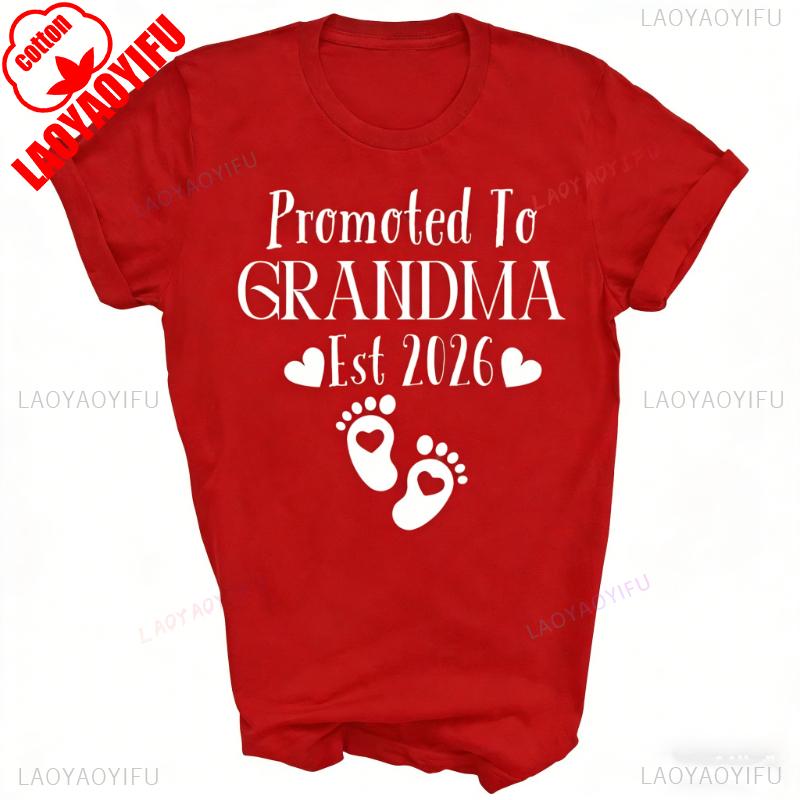 Lustige T-Shirts Oma Gegründet 2026 Unisex Shirt Geschenk Einfache Buchstaben Grafik-T-Shirts Pendler Allmatch Lässige Oberteile T-Shirt Kurzes T-Shirt