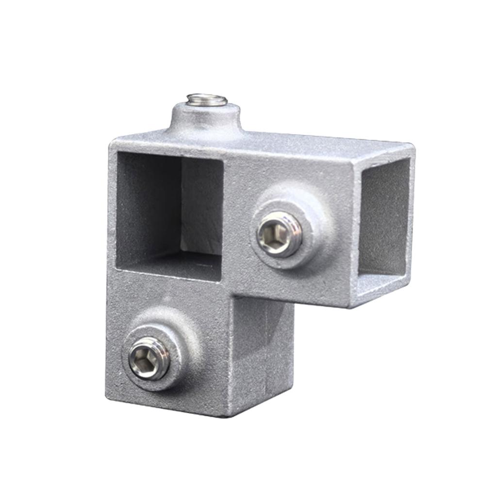 Conector de Tubo Quadrado de Liga de Alumínio Conexão de Reposição Fixador Junta Fixa Cotovelo de 3 Vias Acessório de Tubo Fácil de Instalar