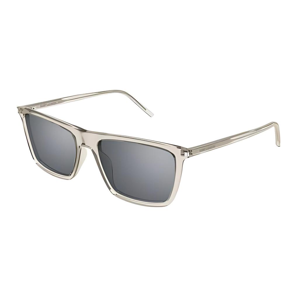 Saint Laurent Mirror Leg Letter Irregular Shape Sunglasses Men Sunglasses Beige SL668003
