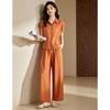 D.F.DEAR Women's Sleeveless Shirt & Wide-Leg Pants Set