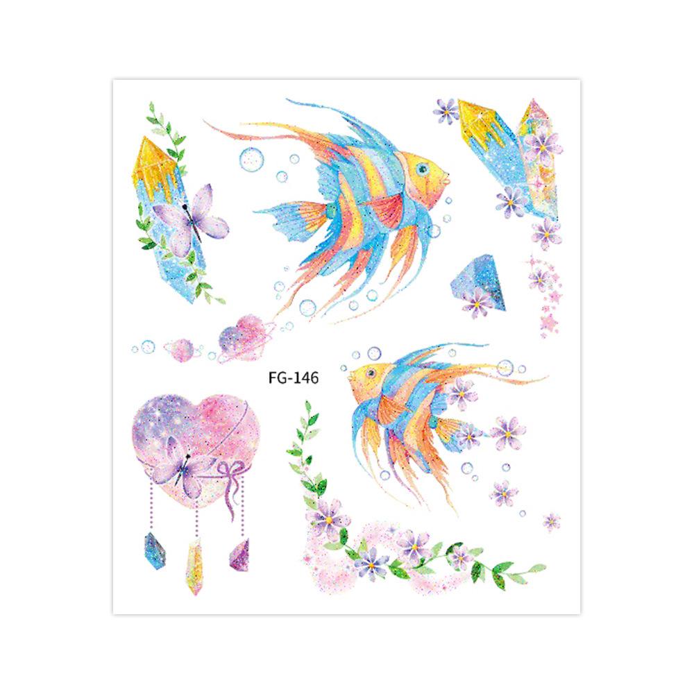 Ruikalong Waterproof Ocean Animal Glitter Tattoo Stickers for Kids Face Makeup 105x120mm