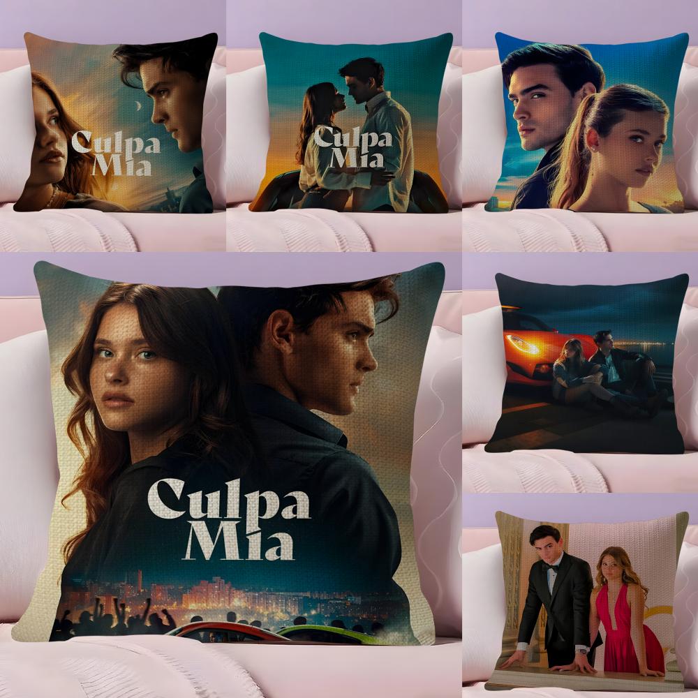 TV Show MMy Fault Culpa Cushion Cover Natural Linen Pillow Case DoubleSided Print Decorative Sofa Pillowcase Home Decor Gift