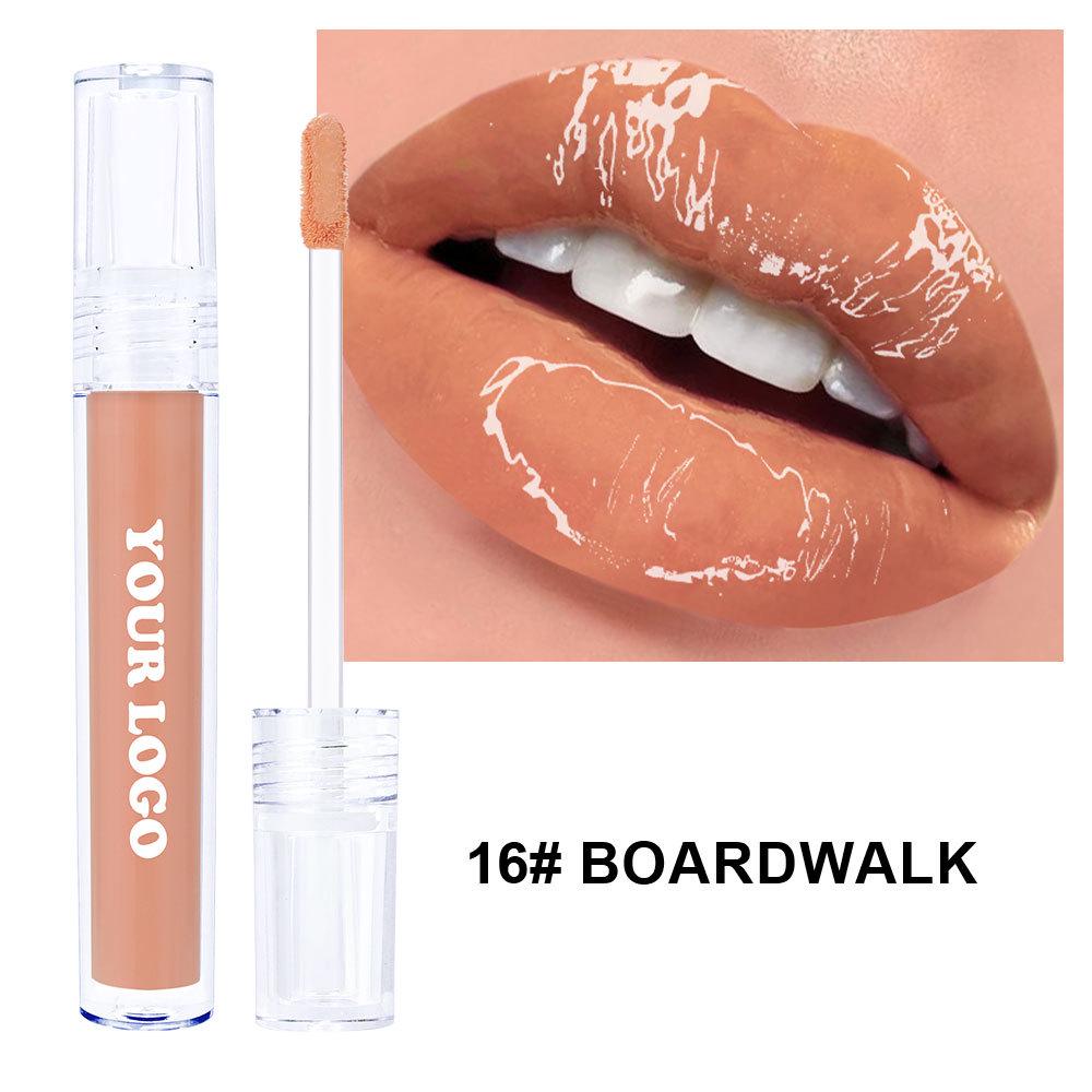 Border-Free Clear Mirror Lip Gloss/Lip Jelly - Non-Stick, Long-Lasting, Plumping Gloss.