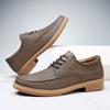 British men's casual leather shoes men's leather soft sole comfortable and breathable low-top tooling shoes large size men's shoes 45 46 47