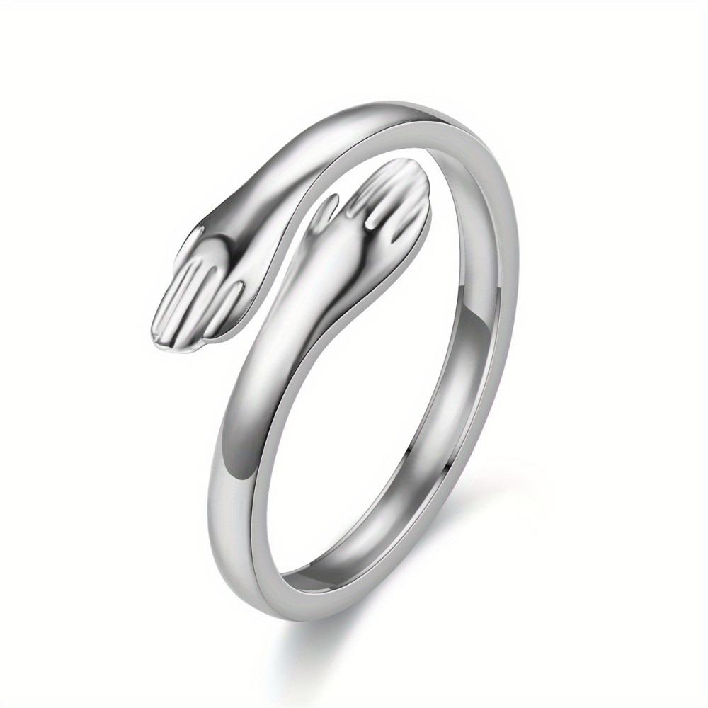 

1pc Fashion Oil Press Love Hug Glossy Ring Valentine s Day Gift resizable