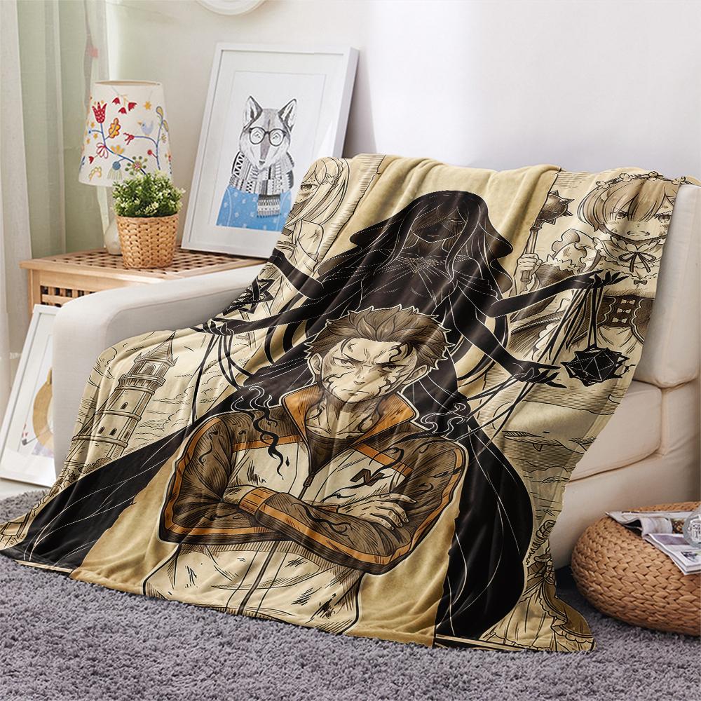 Retro ReZero Starting Life in Another WorldPrint Flannel Blanket, High quality Comfortable for All Seasons, Home Decor, Warmth and Comfort