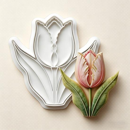 Flower Cookie Cutter Sunflower Rose Tulip Shape Biscuits Molds for Baking Fondant Pastry Biscuit Clay DIY Molds Gifts for Mother's Day Valentine's Day