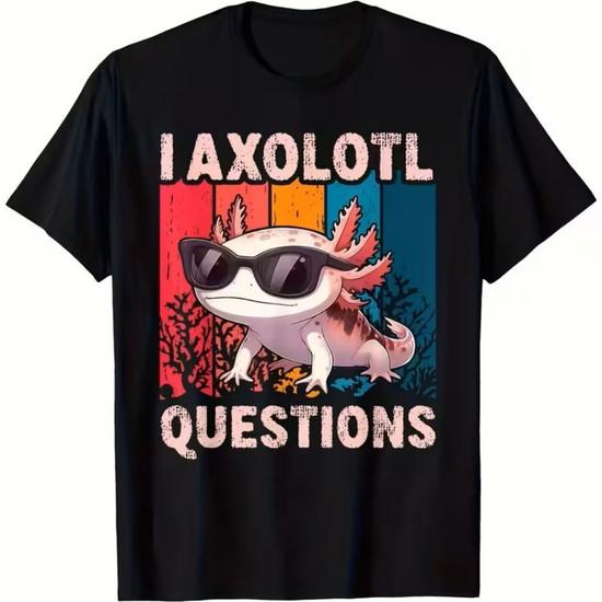 I AXOLOTL QUESTIONGS Children Boy Girl T Shirt 2026 New Summer Short Sleeve T-Shirt Cute Style kidS Casual SPORTS Tops