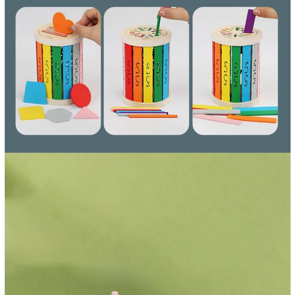 Montessori Wooden Color Sorting Toys Shape Matching Fine Motor Toys Sensory Game Early Educational Puzzle Toys for Toddlers
