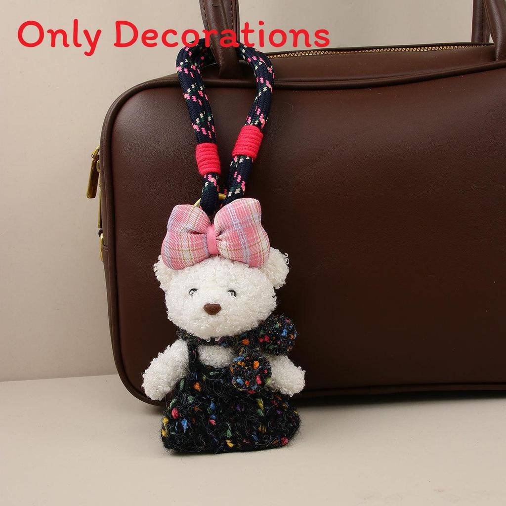 Plush Teddy Bear Car Pendant With Cartoon Design For Kids And Teens