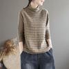 DIMANAF  Autumn Winter Sweater Pullovers Tops  Women Casual Striped Basic Cotton Knitted 6223