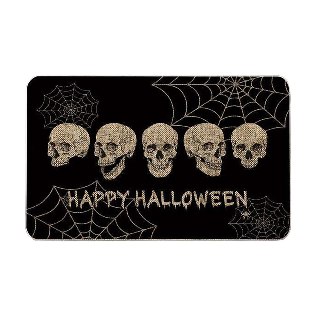 Halloween Print Carpet Cute Ghost Skull Non-slip Welcome Entrance Carpet Kitchen Bedroom Living Room Carpet Decoration