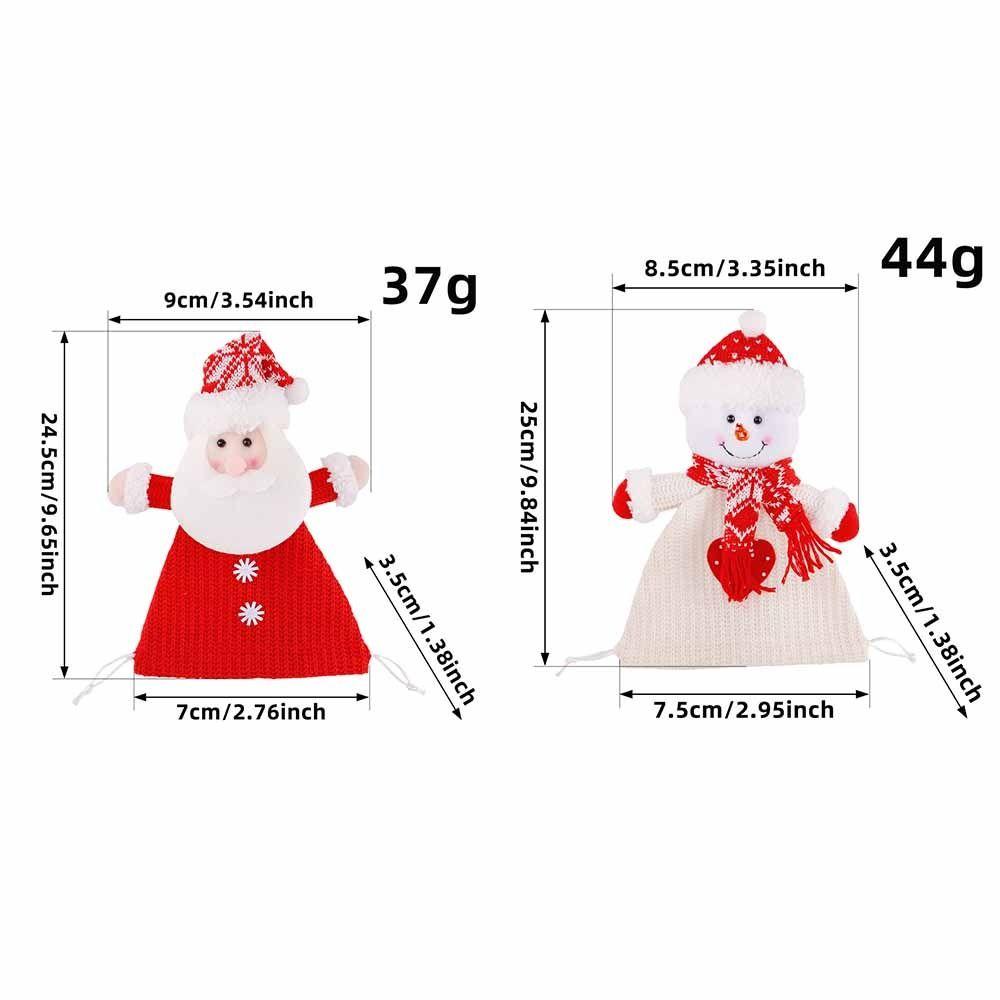 Knitted Christmas Doll Bag Santa Claus Gift Bag Christmas Eve Xmas Drawstring Bag  Home Decoration