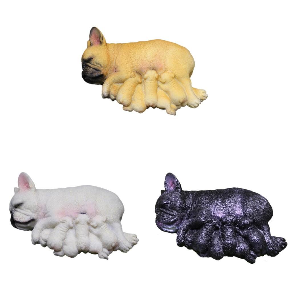 Französische Bulldoggenwelpe Harzskulptur Figur für Feiertagsdekorationen Geschenke
