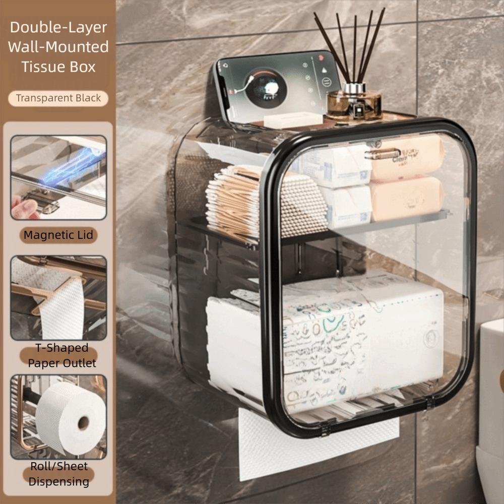With Drawer 3 In1 Toilet Tissue Box Waterproof Toilet Paper Roll Holder  Kitchen