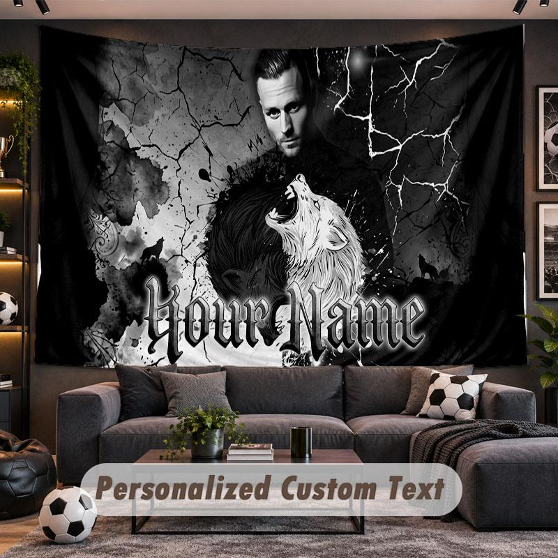 Wall Hanging Tapestry Custom NameKontra K Pattern Personalized Printed Fabric Wall Decor