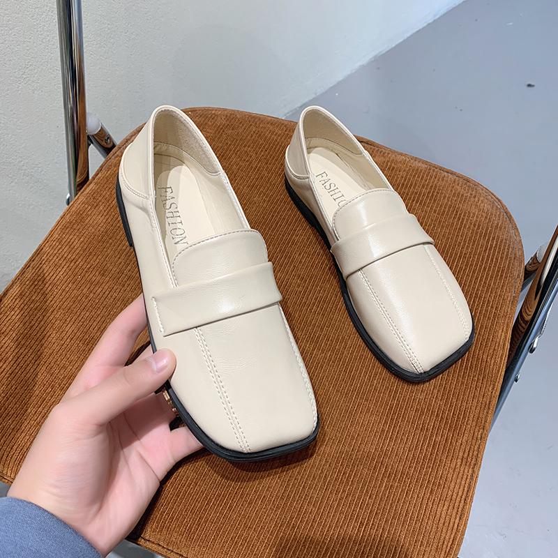 Spring New Style Vintage Flats Women's Shoes Single Strap British Style Leisure Shoes Toe Shape Other Rubber Upper Material