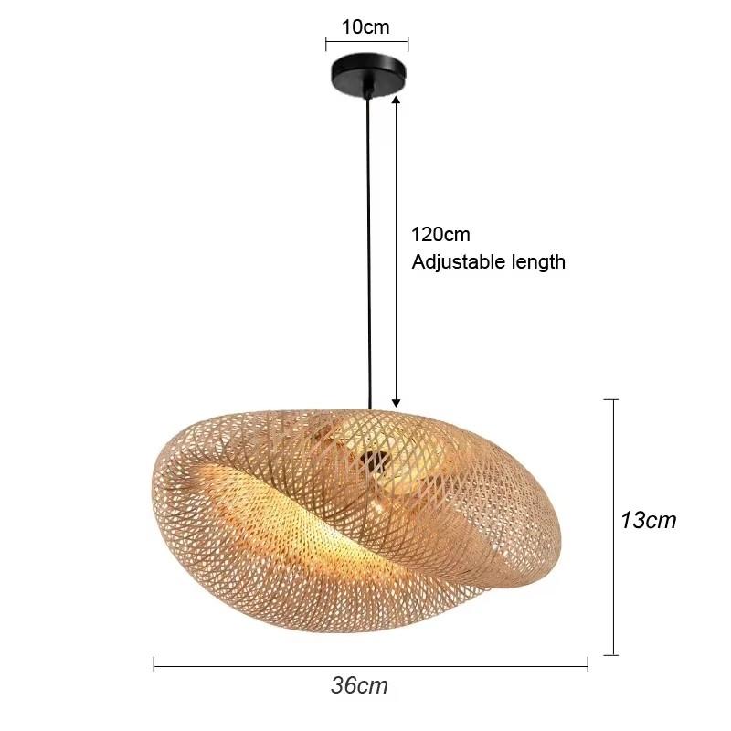 Newest Bamboo Pendant Lamp Ceiling Lights Rattan Wicker Lustre Hand Knit Braiding Suspended Home Dining Braided Indoor Decor Hot