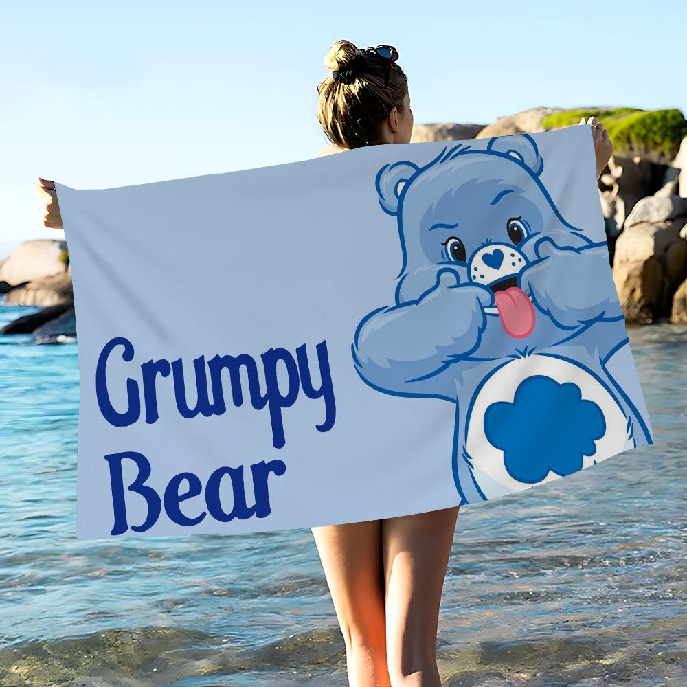 CARE BEARS Microfiber Printed Beach Towel Mountain Climbing Yoga Beach Swimming Running Absorbent Soft Towel