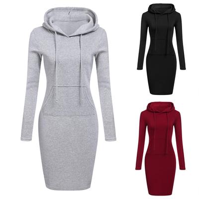 Ladies Dress Autumn Women Hooded Dresses Hoodies Women Sweatshirts Women Hoodies Dress Tops Ladies Clothing
