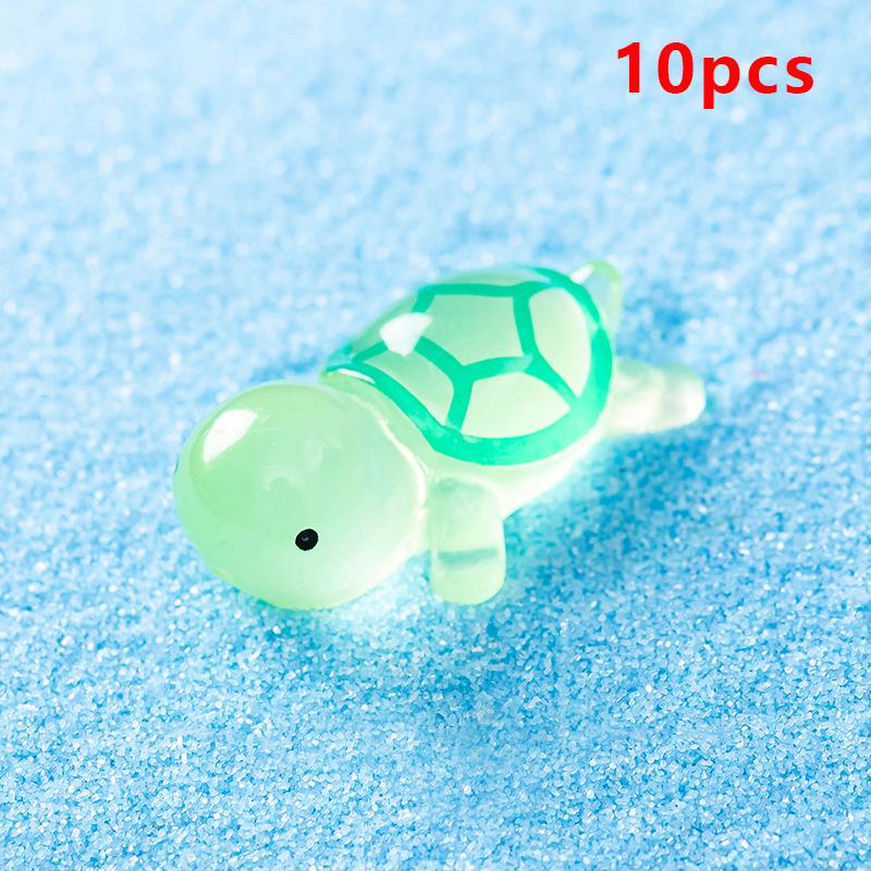 10 stk Mini lysskildpadde Hjemmeinnredning Landskapsarkitektur Harpiks Håndverk Glødende skilpadde Hage Fisketank Miniatyrer Ornamenter Dekorasjon