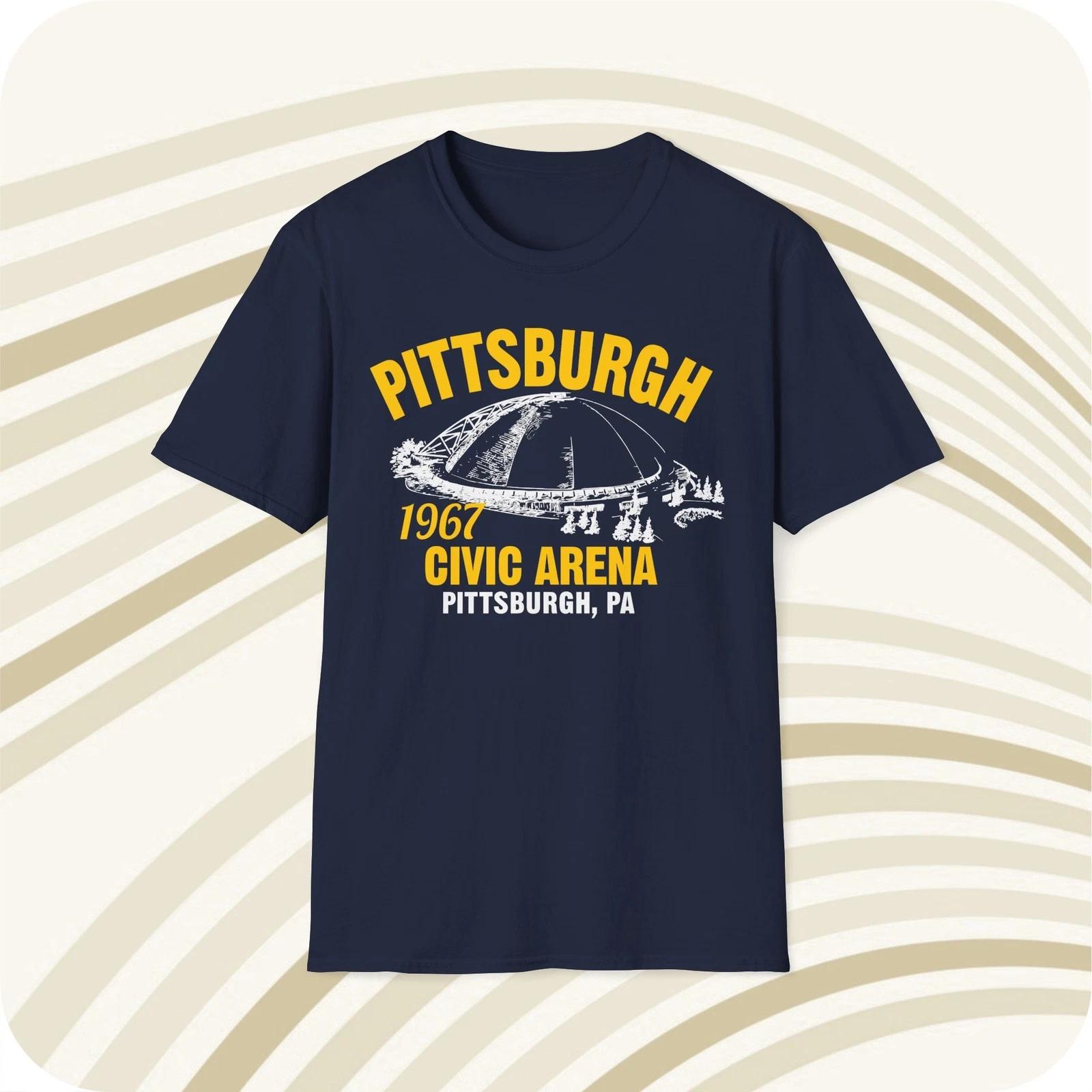 Men s and Women s T-shirts Pittsburgh Civic Arena 1967 Classic Cut Hockey T-Shirt - Pittsburgh Penguins S