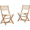 Set van 2 opvouwbare tuinstoelen - AWANA - FSC Acaciahout - Gevlochten koord - 52 x 48 x 85 cm