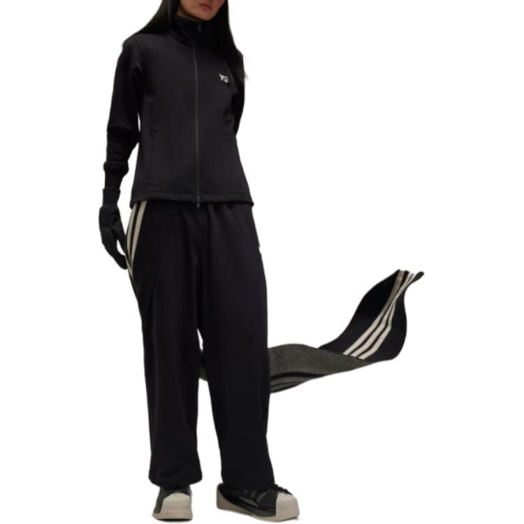 Y-3 3-Stripes Track Top Zip-Up Long Sleeve Jacket Women jackets Black IW7460