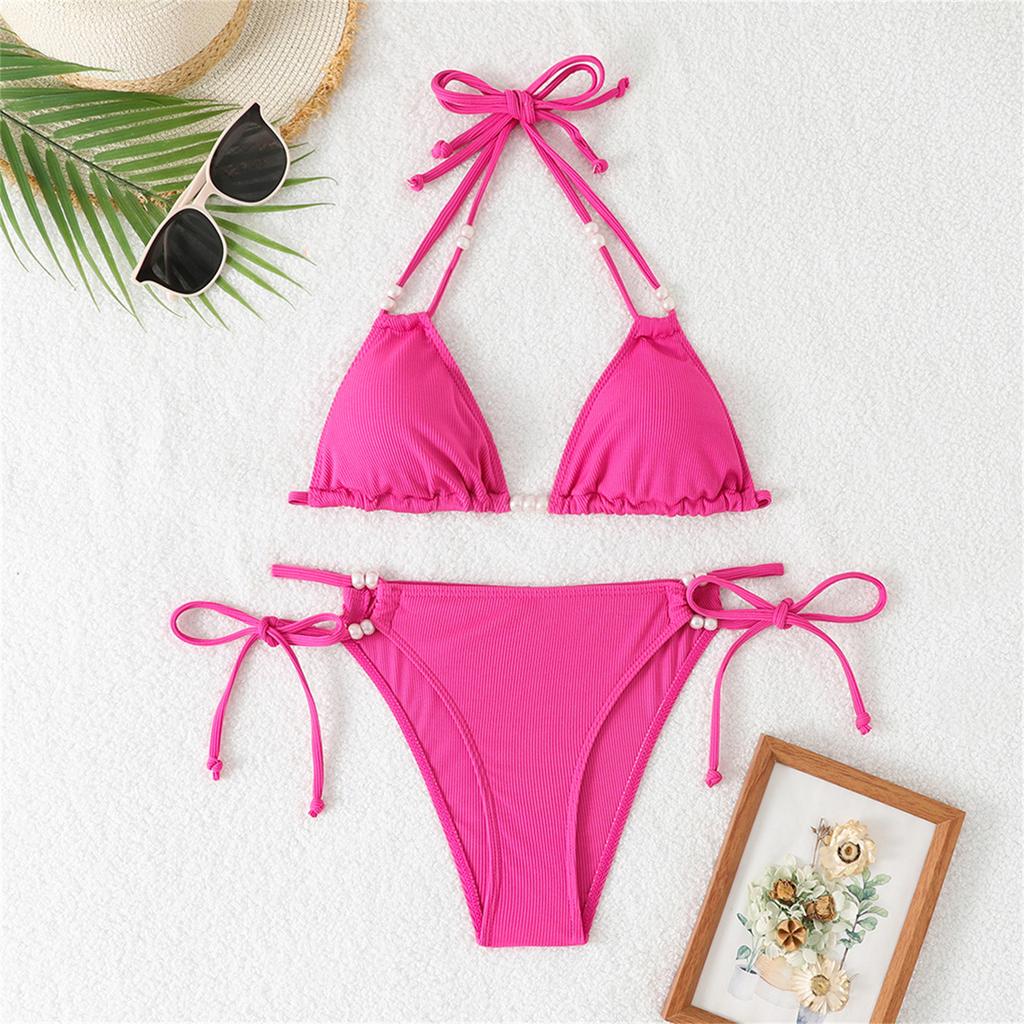 Women's Pearl Accessories Sexy Two-Piece Swimsuit