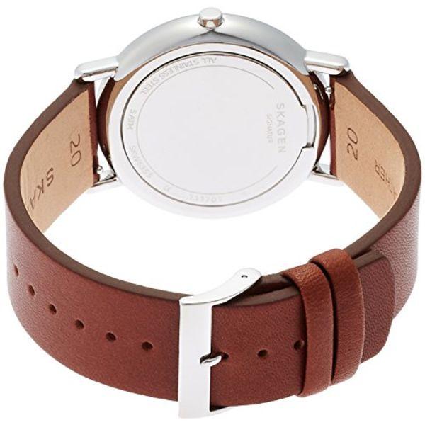 Relógio de pulso SKAGEN SIGNATUR SKW6355 Masculino Pulseira de couro marrom NOVO do Japão