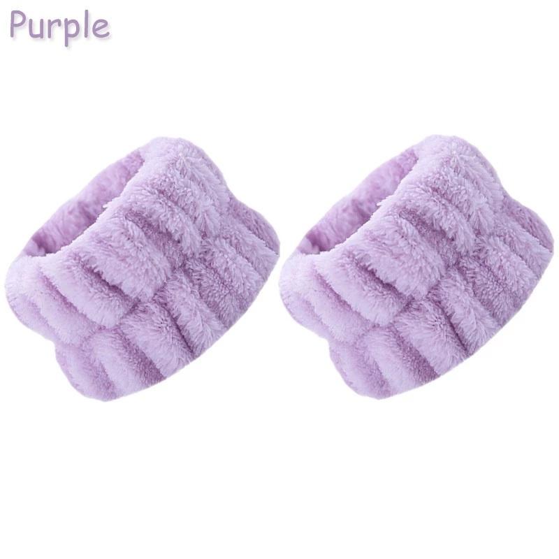 2PCS Spa Wrist Washband Reusable Soft Microfiber Wash Towel Band Wristbands for Women Washing Face Absorbent Wrist Sweatband