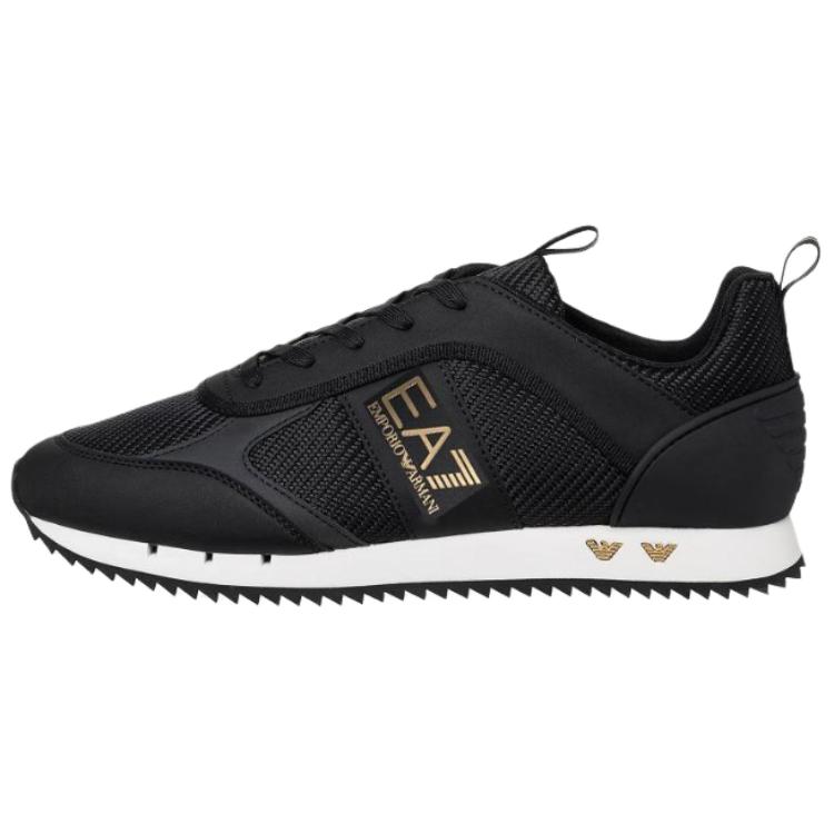 Emporio Armani EA7 Round Toe Lace-Up Thick Sole Low-Top Casual Shoes Men sneaker Black Gold X8X185XR175U003 39