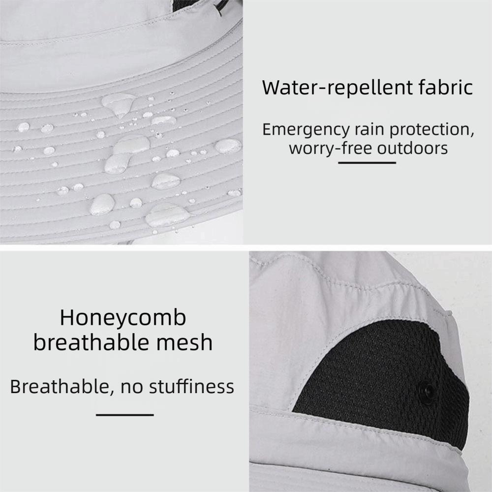 UV Protection Mosquito Head Net Hat With Net Mesh Fishing Bucket Hat Fashion Solar Fan Hat  Camping