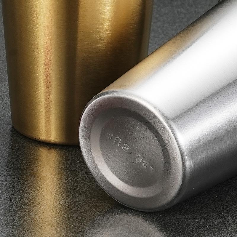 Gold 304 Stainless Steel Beer Mug - Single Layer, Stackable Outdoor Cup for Cold Drinks