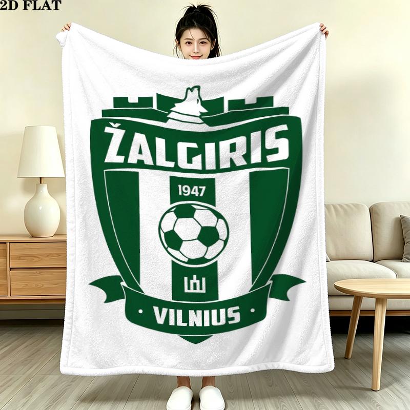 Fk Zalgiris Print Flannel Blanket, High quality Comfortable for All Seasons, Home Decor, Warmth and Comfort, Perfect for Christmas Gifts