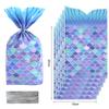 50pcs Mermaid Tail Candy Gift Bag Kid Girl Little Mermaid Theme Birthday Party Supplies Cookie Bag Baby Shower Decoration Favors