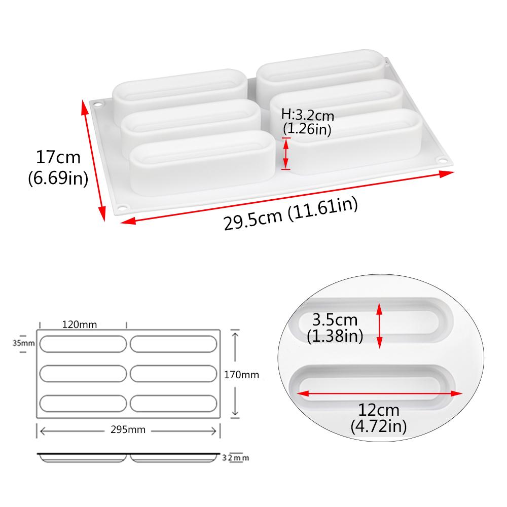 DIY Long Strip Shape Silicone Cake Mold Dessert Bread Chocolate Candy Mould Confectioner Tools Cake Decoration Baking Mold
