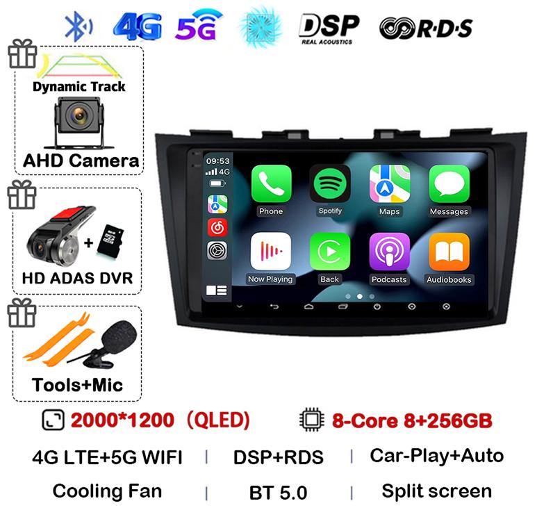 Android 14 Carplay Auto Car Radio For Suzuki Swift 4 2011 2012 2013 2014 2015 2016 Multimedia Video Player Audio GPS Stereo WIFI