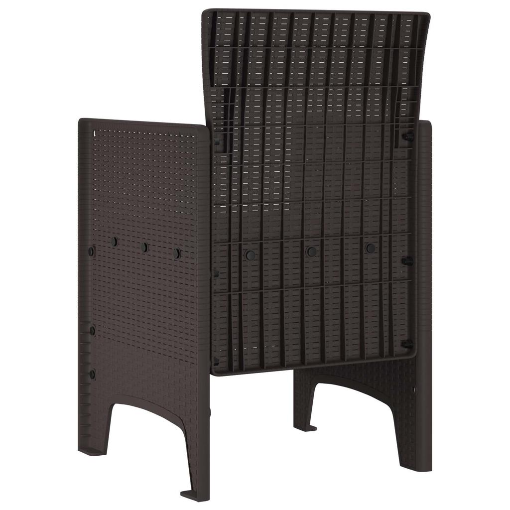 Garden Chair with Cushion 4 pcs Brown 53 x 49 x 85 cm Polypropylene
