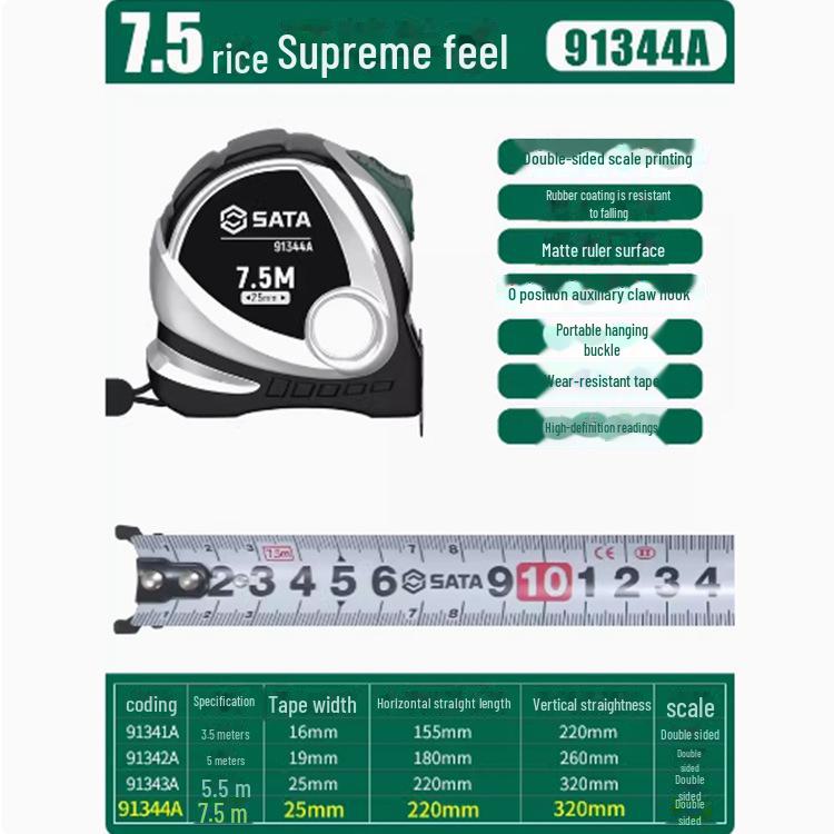 Shida High Precision Portable Steel Tape Measure - 5m for Home, Construction, Woodworking (Models: 91314AB, 91334A, 91342A)