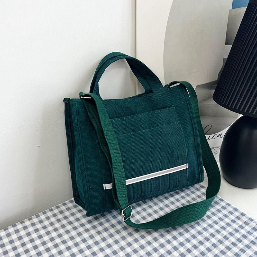 Vintage Shoulder Backpack Corduroy Polyester Female Tote Bags Fashion Crossbody Bags  Women