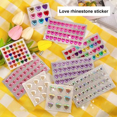 3D Faux Crystal Heart Sticker Self-Adhesive Easy To Apply Perfect for DIY Scrapbooking Journaling Supply