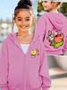 Jellyfish Fields SpongeBob Zippered Hoodie Kids Summer Cute Cartoon Crewneck Boys Girls 3-14