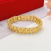 Sand Gold Bracelet Women's Wide Edge Love Strap Flower Bracelet Hand String Vacuum Gold Plated Bracelet Jewelry