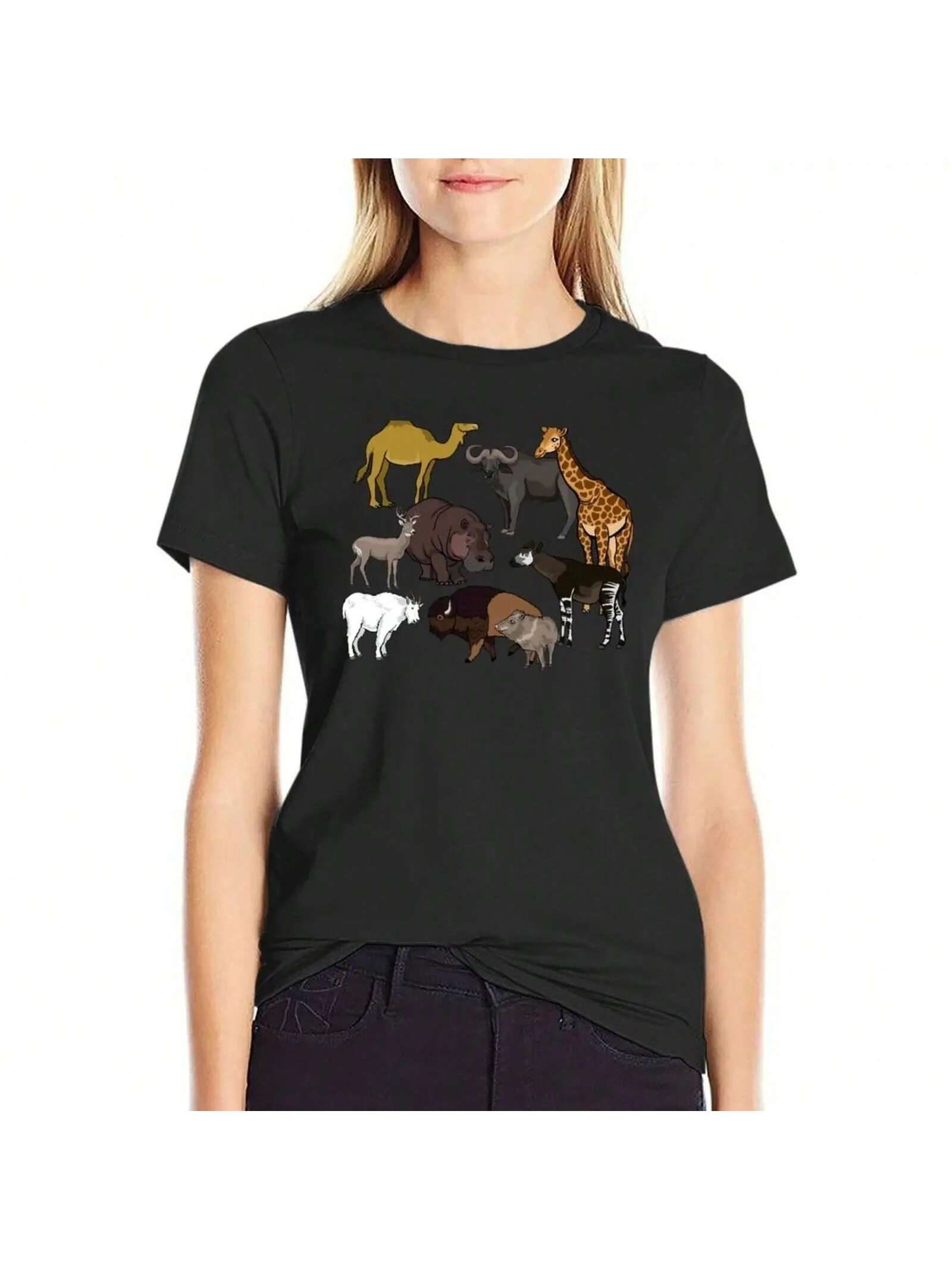 I Am Thankful For Even-Toed Ungulates T-Shirt Plus Sizes Customizeds Cotton T-Shirt S разноцветный